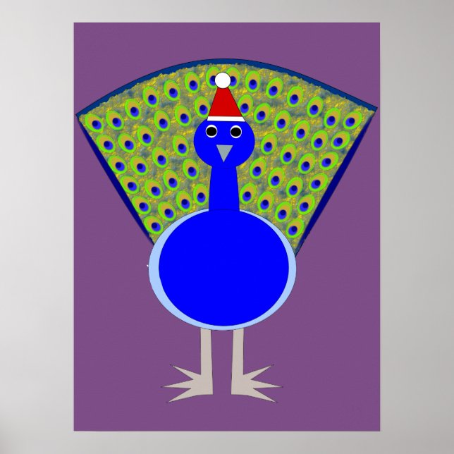 Funny Christmas Peacock Poster (Vorne)
