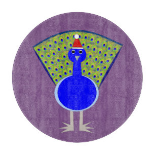 Funny Christmas Peacock Schneidebrett