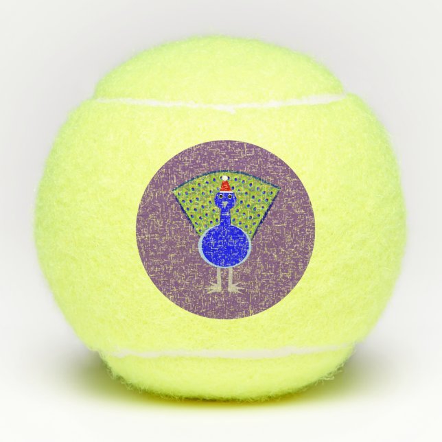 Funny Christmas Peacock Tennisbälle (Vorderseite)