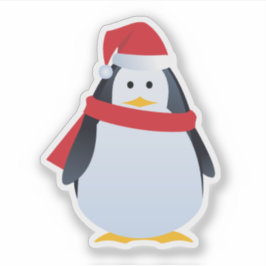 Funny Christmas Penguin Aufkleber
