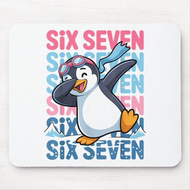 Funny Christmas Penguin Dabbing Xmas Dab Six Seven Mousepad (Vorne)