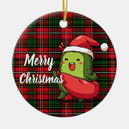 Funny Christmas Pickle Keramik Ornament
