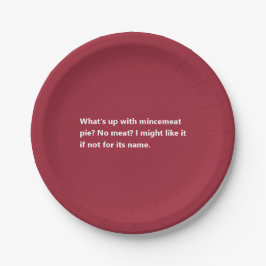 Funny Christmas Pie Gedicht Minimal Burgundy Pappteller