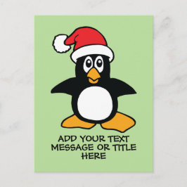 Funny Christmas Pinguin Custom Text Postkarte