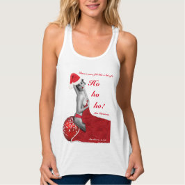 Funny Christmas Pinup Joke Ladys Racerback Vest Tank Top
