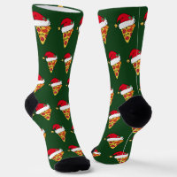 Funny Christmas Pizza Scheiben in Weihnachtsmannmü