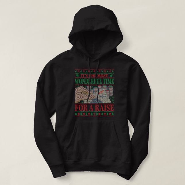 FUNNY CHRISTMAS POKER UGLY SWEATER HOODIE (Design vorne)