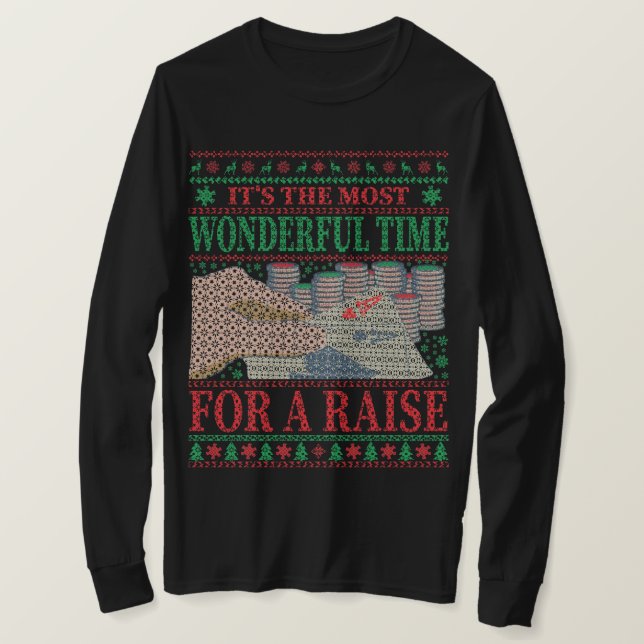 FUNNY CHRISTMAS POKER UGLY SWEATER T-Shirt (Design vorne)