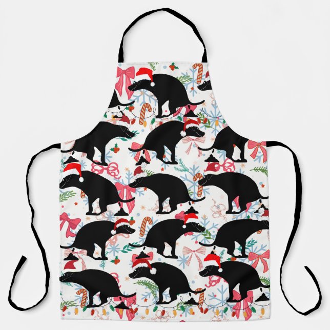 Funny Christmas Pooping Dogs Holiday Cooking  Schürze (Vorderseite)