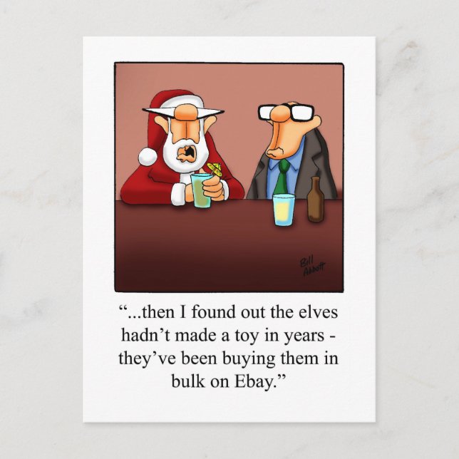 Funny Christmas Postcard Feiertagspostkarte (Vorderseite)
