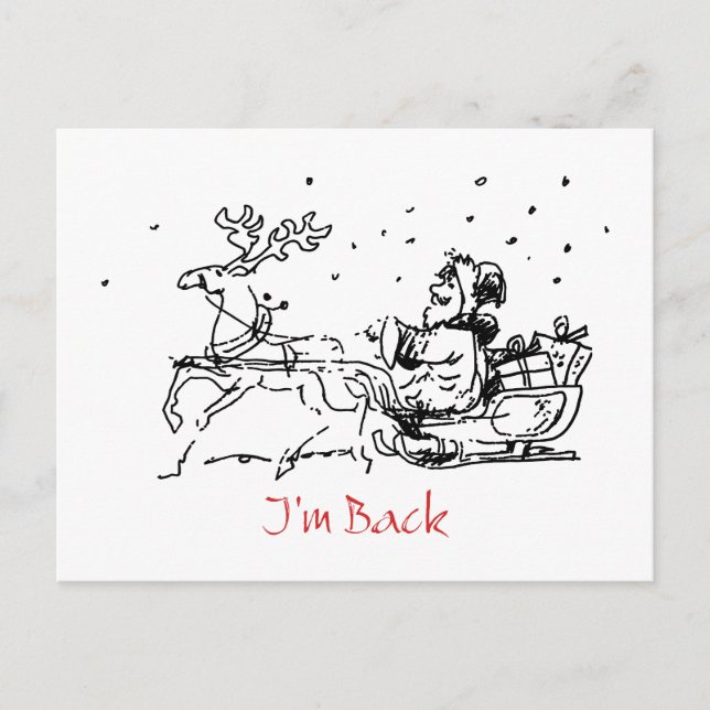 Funny Christmas Postcard Postkarte (Vorderseite)