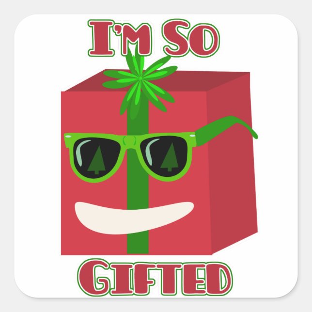 Funny Christmas Präsentiert episches Geschenk Slog Quadratischer Aufkleber (Vorderseite)
