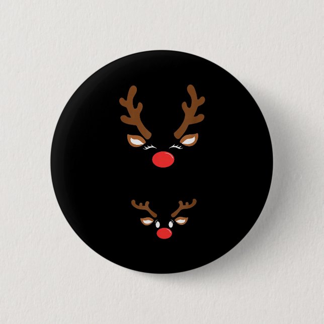 Funny Christmas Pregnancy Reindeer Pregnancy Annou Button (Vorderseite)