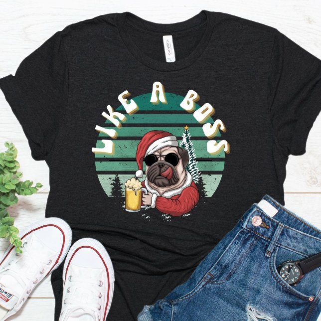 Funny Christmas Pug Dog T Shirt (Von Creator hochgeladen)