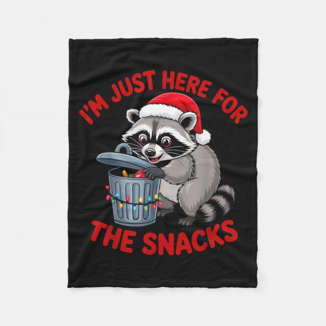 Funny Christmas Raccoon Shirt I'm Just Here For Th Fleecedecke (Vorderseite)
