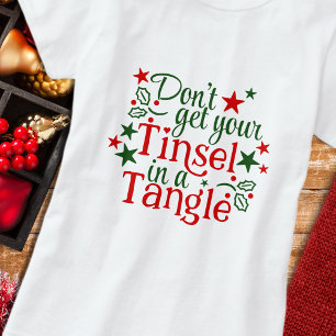 Funny Christmas Red Green Tinsel Zitat Tri-Blend Shirt