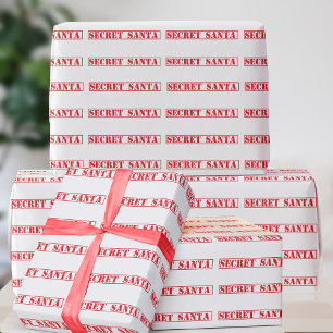 Funny Christmas Red Secret Santa Wrapping Papier Geschenkpapier