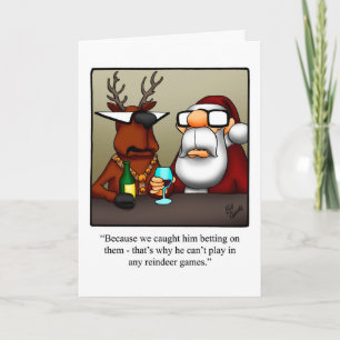 Funny Christmas Reindeer Games Carte d'Humour