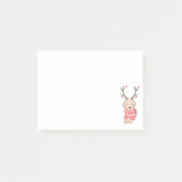Funny Christmas Reindeer Golden Retriever Puppy Post-it Klebezettel