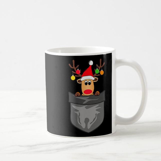 Funny Christmas Reindeer In Cket  Kaffeetasse (Rechts)