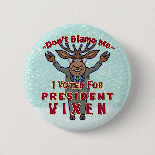 Funny Christmas Reindeer Präsident Vixen Politisch Button