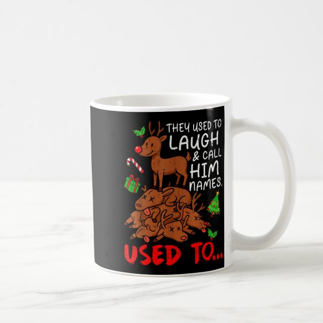 Funny Christmas Reindeer They Used To Laugh &amp;  Kaffeetasse (Rechts)