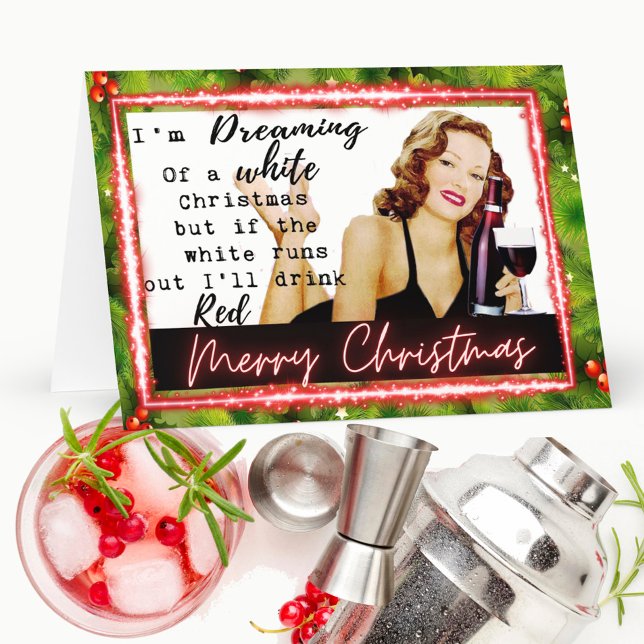 Funny Christmas Retro Card Best Friend "White" Karte (Von Creator hochgeladen)