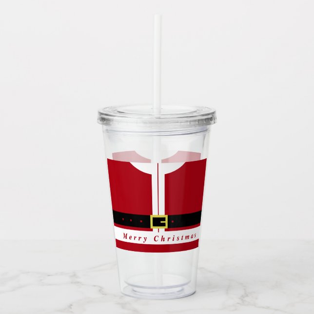 Funny Christmas Santa Acrylic Tumbler Acryltrinkbecher (Vorderseite)
