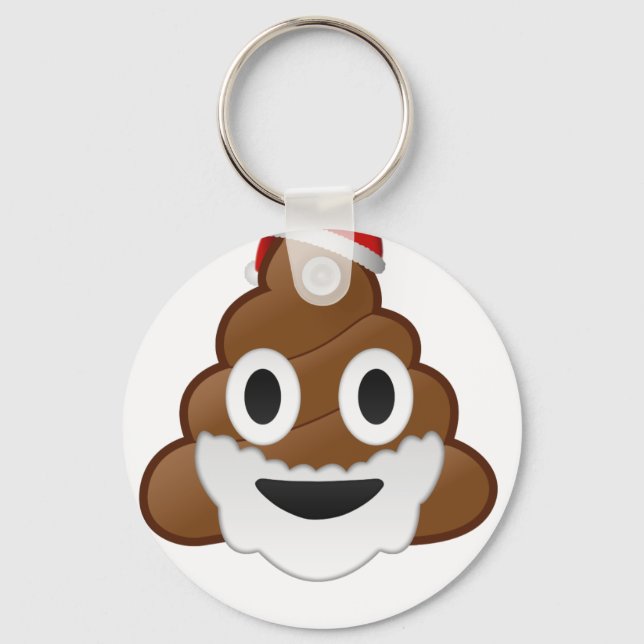 Funny Christmas Santa Kack Emoji Schlüsselanhänger (Vorderseite)