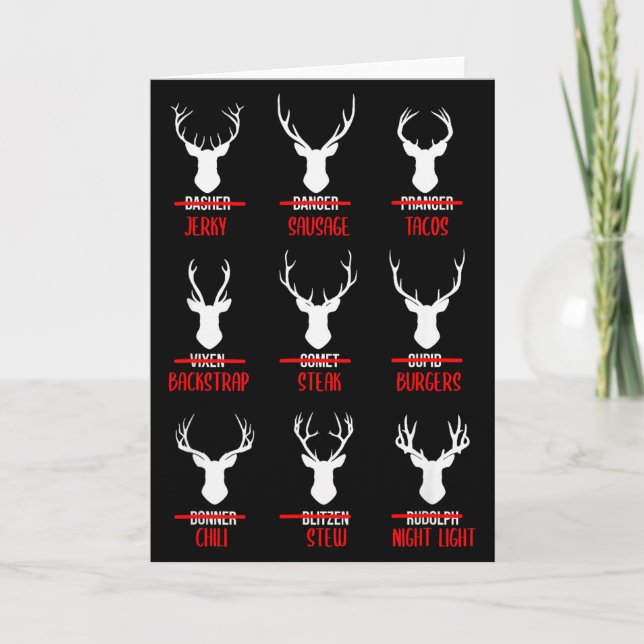 Funny Christmas Santa Reindeer List Pajamas For De Karte (Vorderseite)