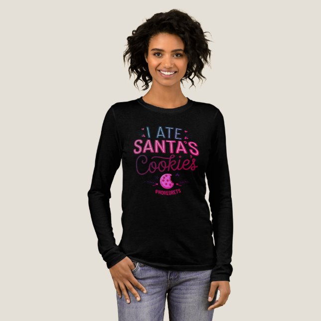 Funny Christmas Santa's Cookie  Tri-Blend Shirt (Volle Vorderseite)