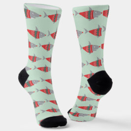 Funny Christmas Shark All-Over-Print Socken