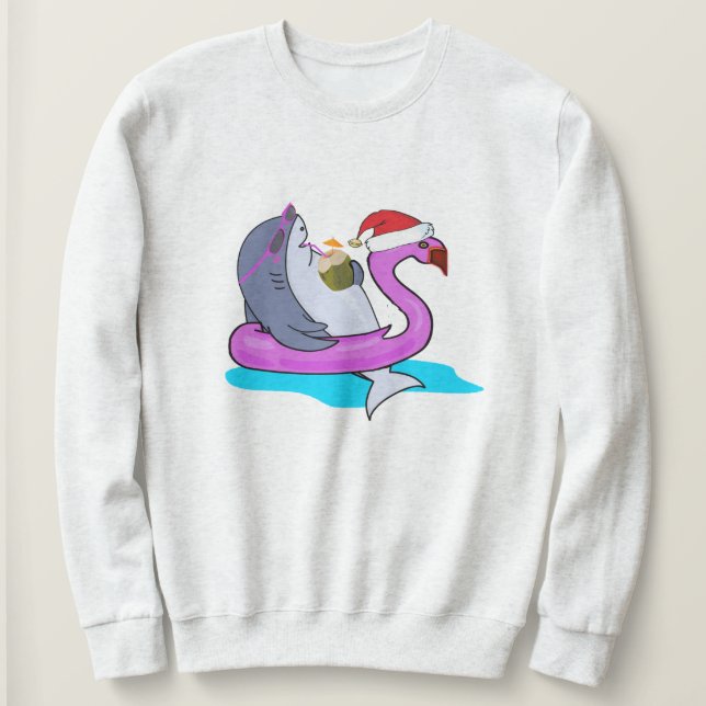 Funny Christmas Shark Design Hoodie Sweatshirt (Design vorne)