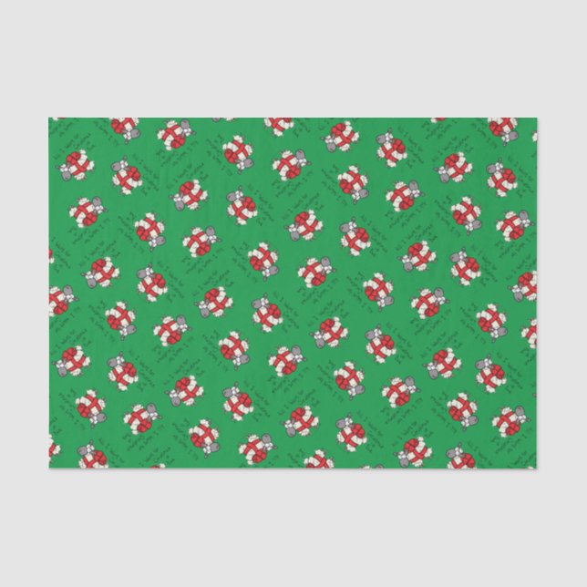 Funny Christmas Sheep Cartoon Seidenpapier (Vorderseite)