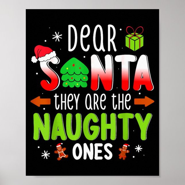 Funny Christmas Shirt Dear Santa They Are The Naug Poster (Vorne)