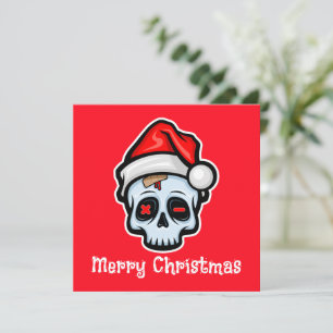 Funny Christmas Skull, Frohe Weihnachten Einladung