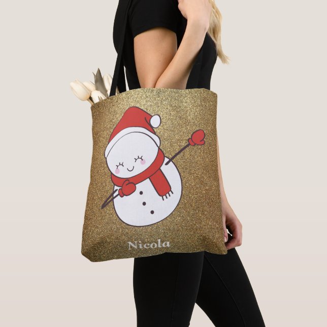 Funny Christmas Snowman Dabbing  Tasche (Von Nahem)