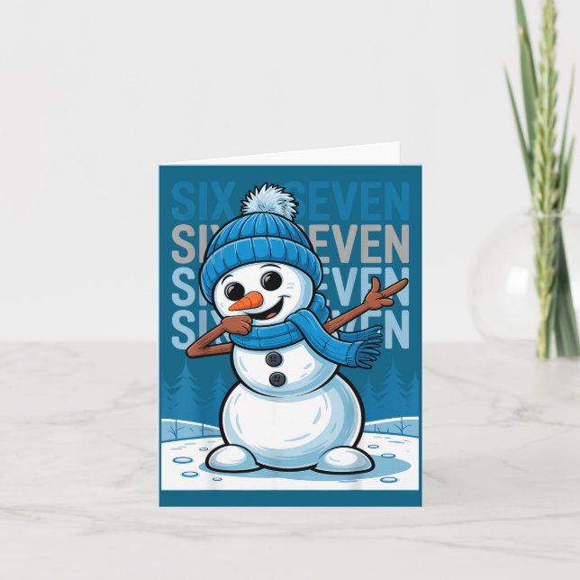 Funny Christmas Snowman Dabbing Xmas Dab Six Seven Karte (Vorderseite)
