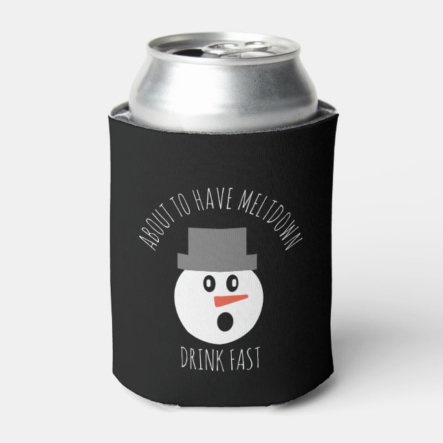 Funny Christmas Snowman Meltdown Beer Dosenkühler (Kanne Vorderseite)