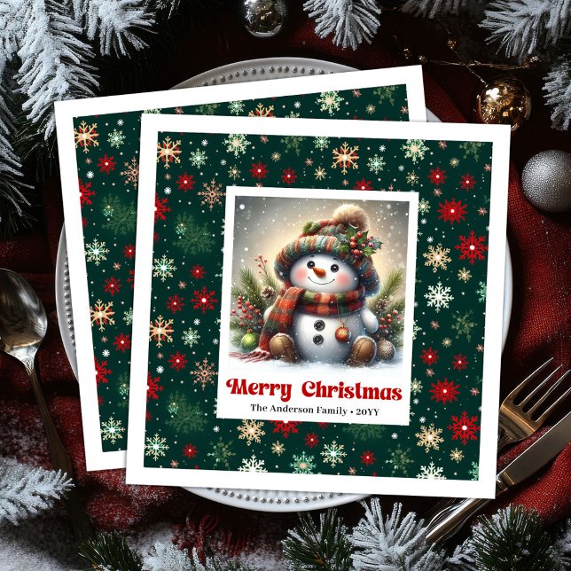 Funny Christmas Snowman Napkins Editable Kids Styl Serviette (Funny Christmas Snowman Napkins Editable Kids Style Napkins

)