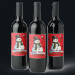 Funny Christmas Snowman pur Entscheidungen Weinetikett<br><div class="desc">Weihnachtsschneemann pur Entscheidungen Weinetikett</div>