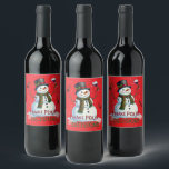 Funny Christmas Snowman pur Entscheidungen Weinetikett<br><div class="desc">Weihnachtsschneemann pur Entscheidungen Weinetikett</div>