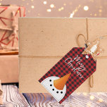 Funny Christmas Snowman Red Black Buffalo Kariert Geschenkanhänger<br><div class="desc">Dieser lustige Schneemann wünscht jemandem frohe Weihnachten oder was auch immer Sie wollen ...  einfach und lustig ... . Dieses Tag kann auch auf der Rückseite angepasst werden.</div>