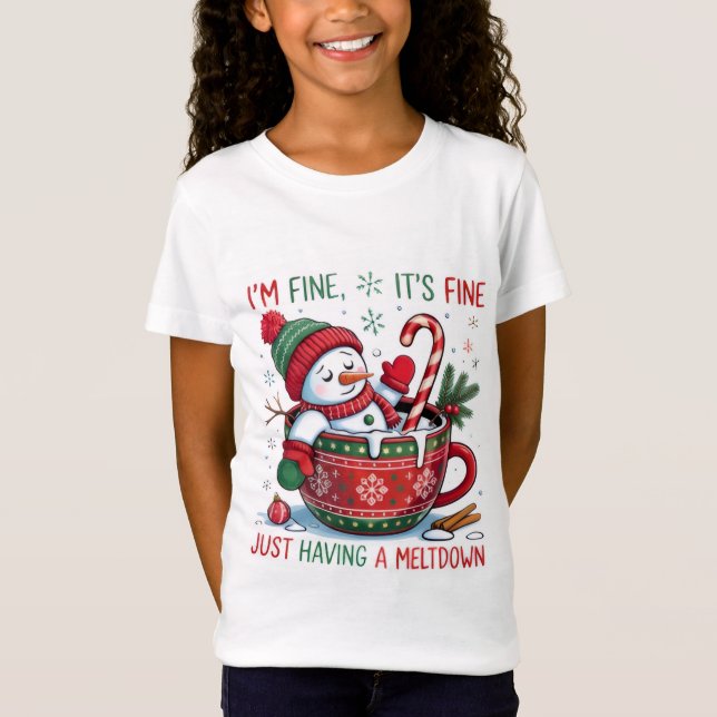 Funny Christmas Snowman T-Shirt (Vorderseite)