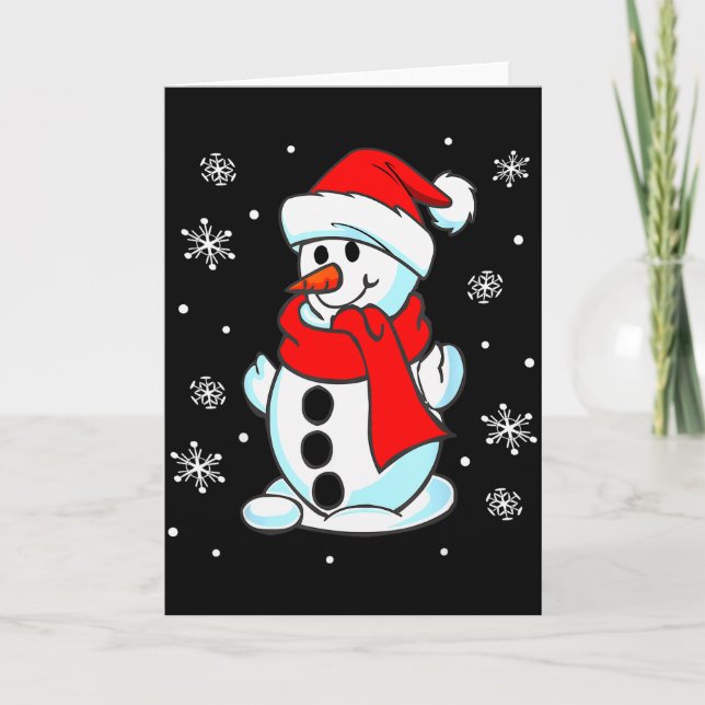 Funny Christmas Snowman Tee Cute Santa Men Women K Karte (Vorderseite)