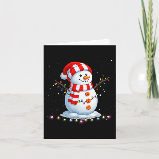 Funny Christmas Snowman Tee Cute Santa Men Women K Karte (Vorderseite)