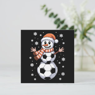 Funny Christmas Soccer Balls Tree as Snowman Feiertagskarte