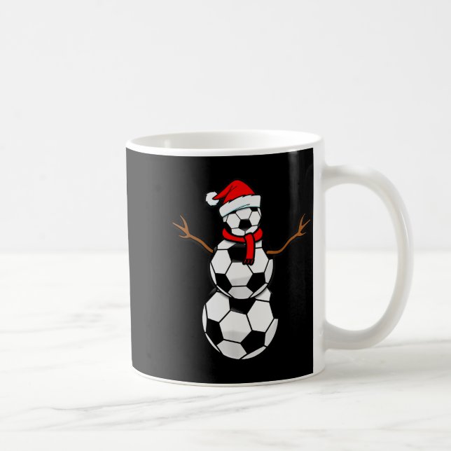 Funny Christmas Soccer Santa Snowman  Kaffeetasse (Rechts)