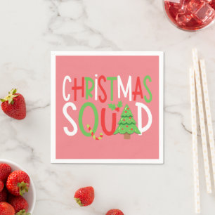 Funny Christmas Squad Familienurlaub Serviette