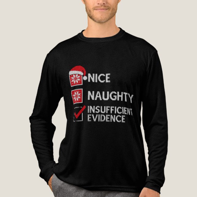 Funny Christmas Sweater Naughty for Sarcasm Lovers Tri-Blend Shirt (Vorderseite)